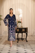1 Piece Embroidered Raw Silk Kaftan