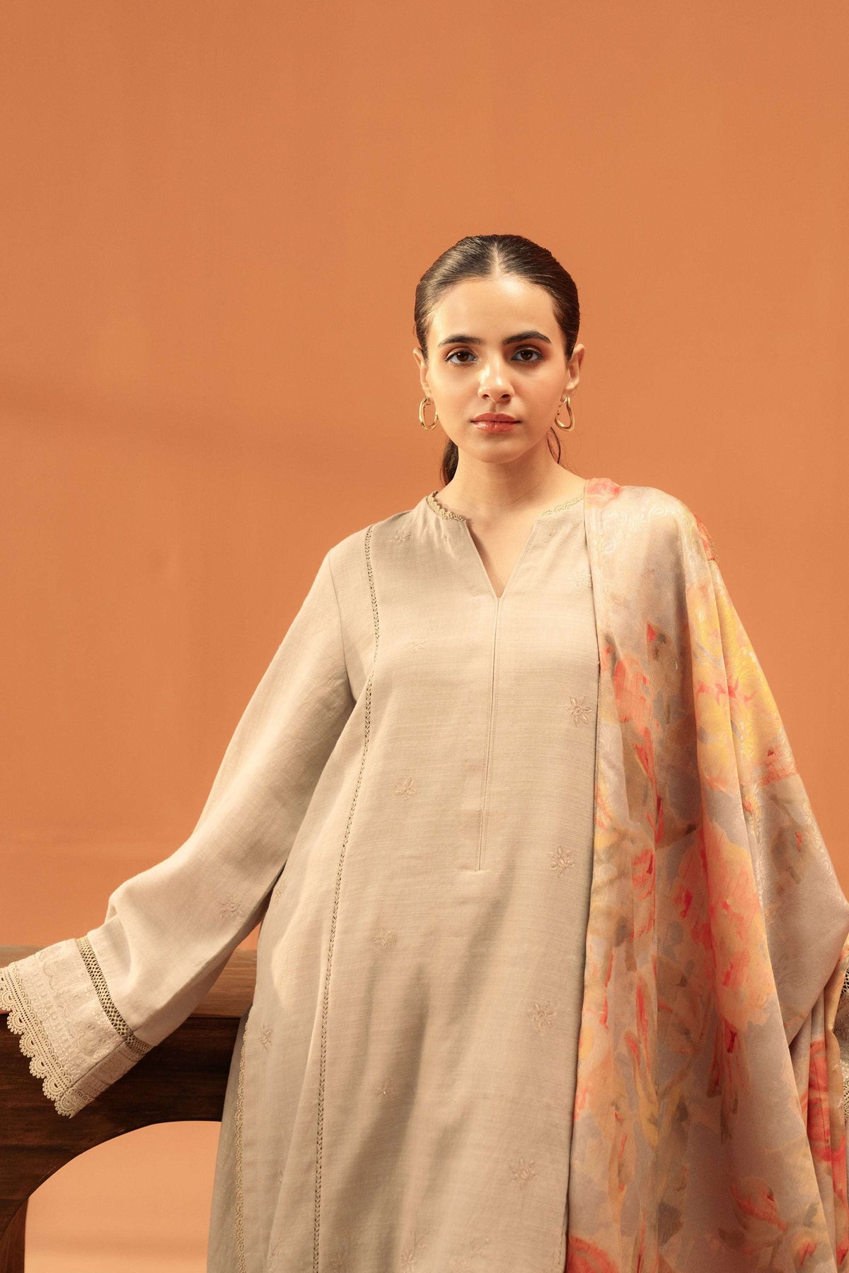 1 Piece Embroidered Khaddar Suit