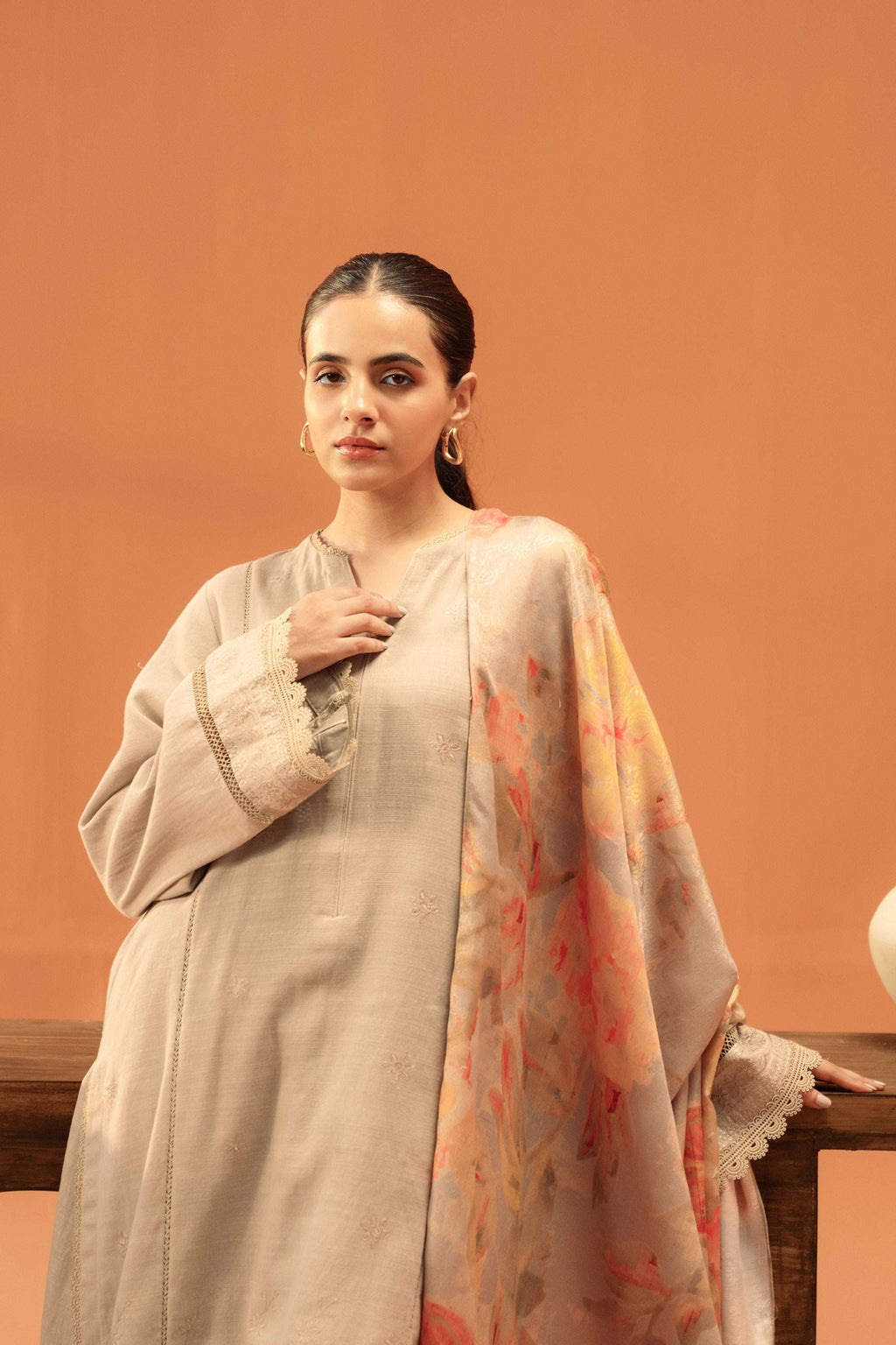 1 Piece Embroidered Khaddar Suit