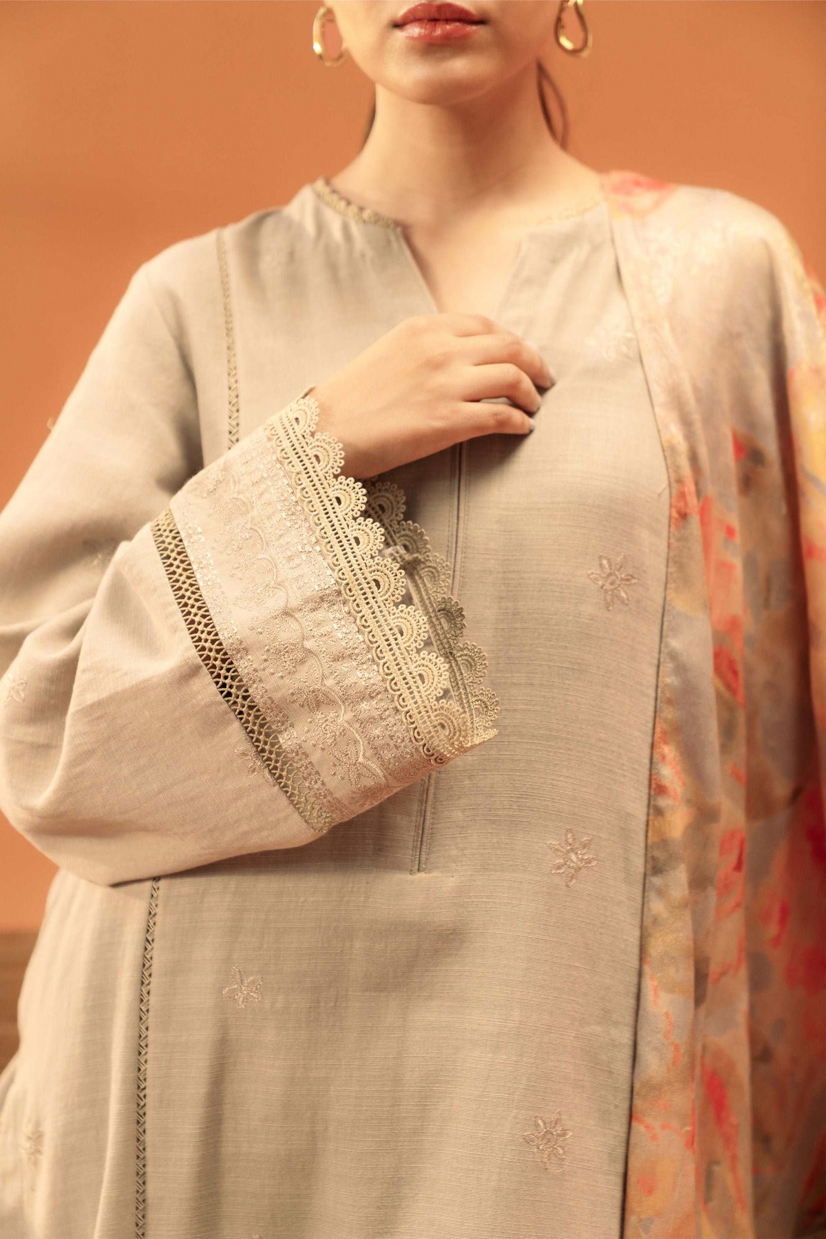 1 Piece Embroidered Khaddar Suit