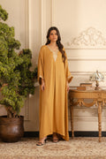 1 Piece Embroidered Raw Silk Kaftan