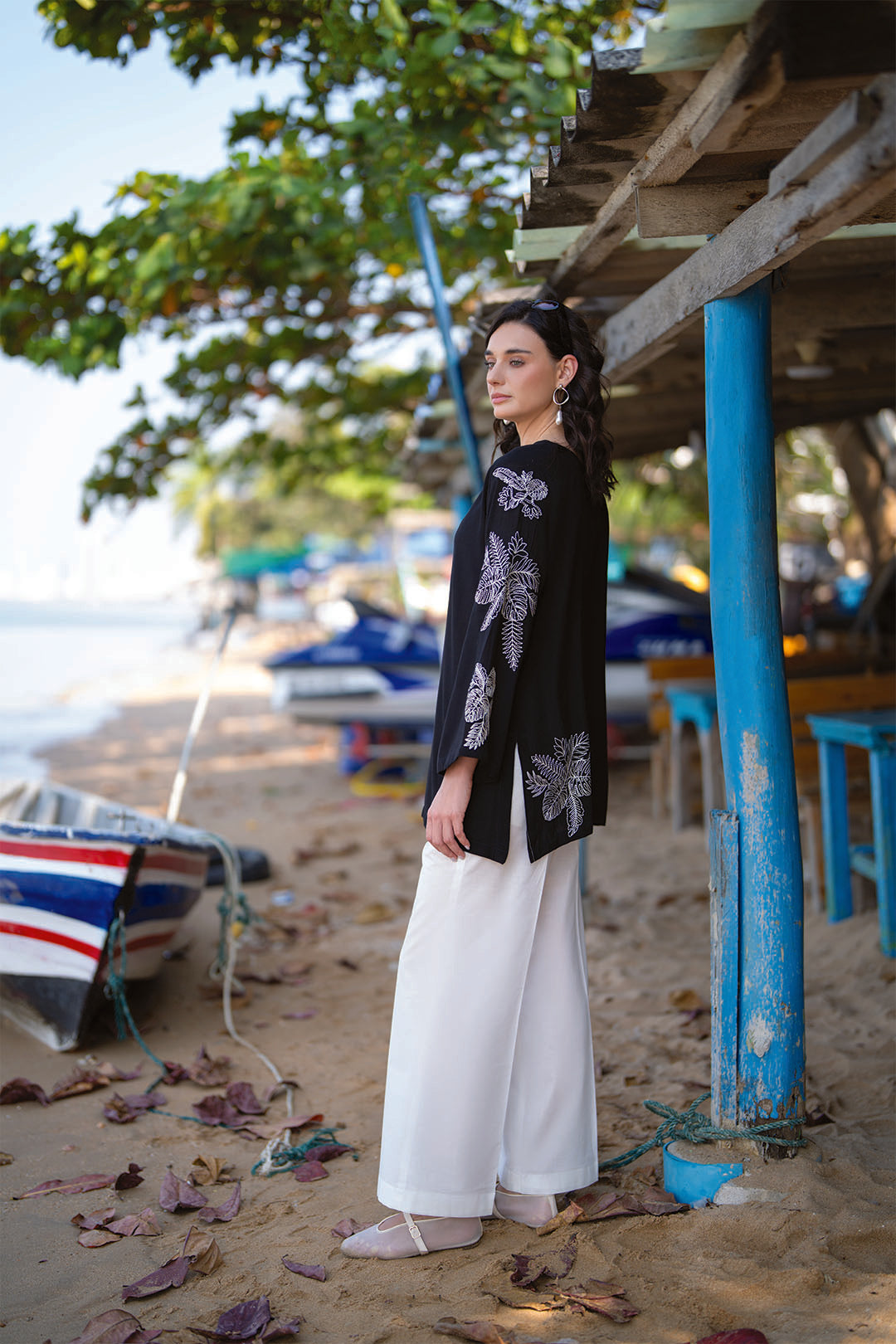 1 Piece Embroidered Linen Shirt