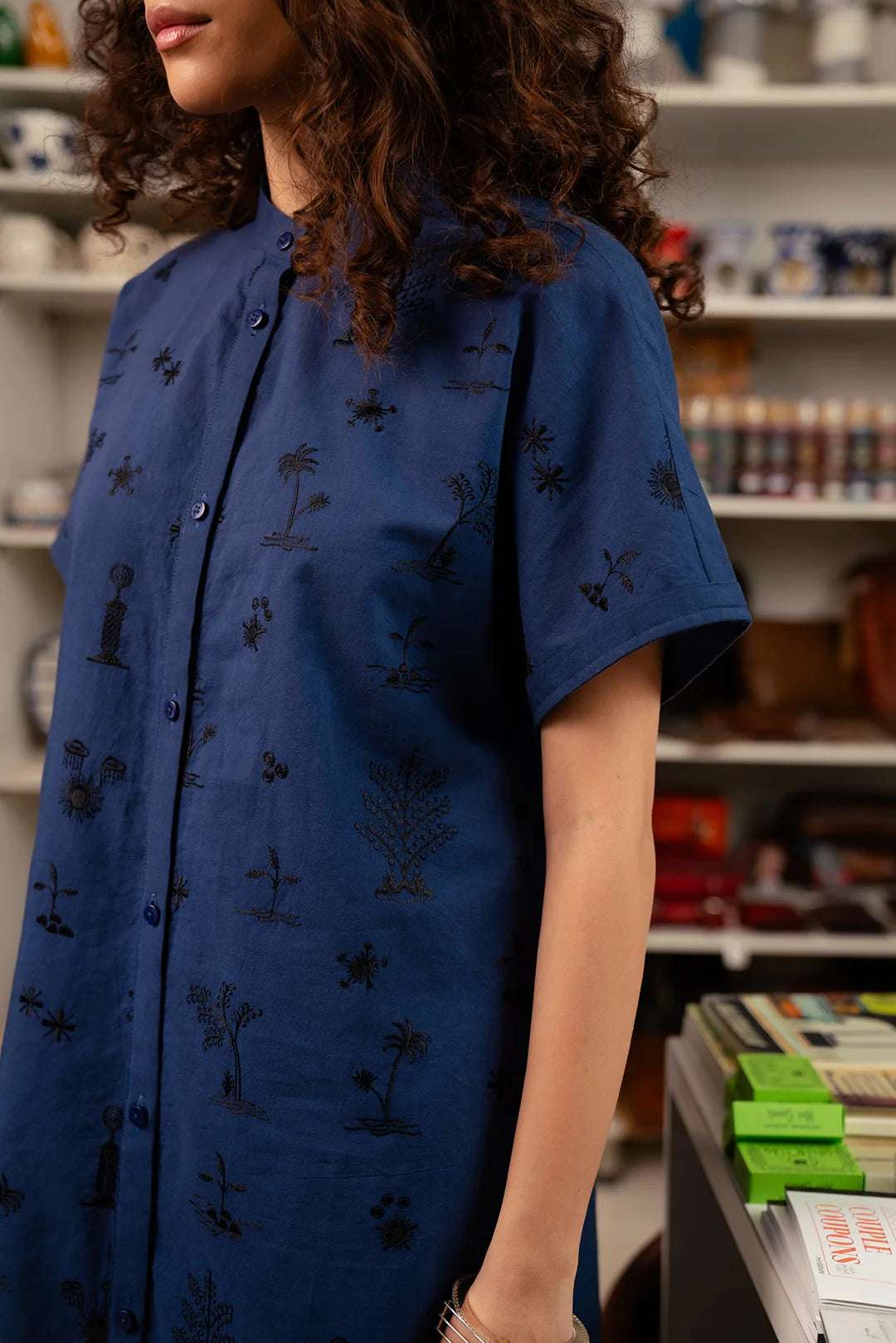 1 Piece Embroidered Linen Shirt